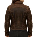 Women Western Tracker Distressed Brown Jacket For Sale