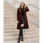Women's Brown Real Leather Long Coat Women's Brown Real Leather Long Coat