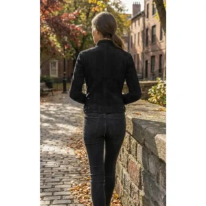 Women's Dodge Black Suede Jacket Backs