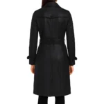 Women's Double Breasted Lambskin Leather Trench Coat For Sale
