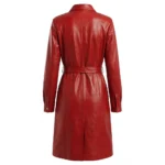 Women's Fiorra Genuine Leather Red Long Coat For Sale Women's Fiorra Genuine Leather Red Long Coat For Sale