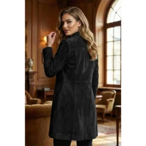 Women's Kandis Suede Black Coat Backs