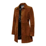 Women's Kandis Suede Brown Coat Front