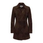 Women's Kandis Suede Dark Brown Coat