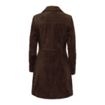 Women's Kandis Suede Dark Brown Coat Back