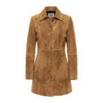Women's Kandis Suede Tan Brown Coat