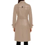 Women's Lambskin Beige Leather Trench Coat
