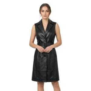 Women's Liora Sleeveless Leather Coat