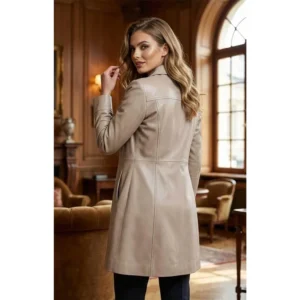 Womens Multicolor Real Leather Car Coat For Sale